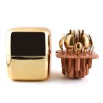 24-Piece Gold Cutlery Set for 6 People