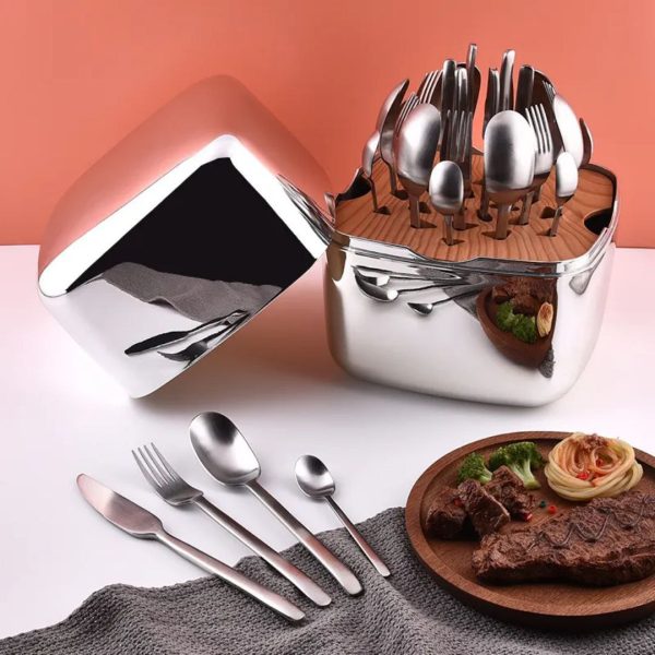 24-Piece Stainless Steel Cutlery Set for 6 People