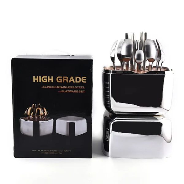 24-Piece Stainless Steel Cutlery Set for 6 People