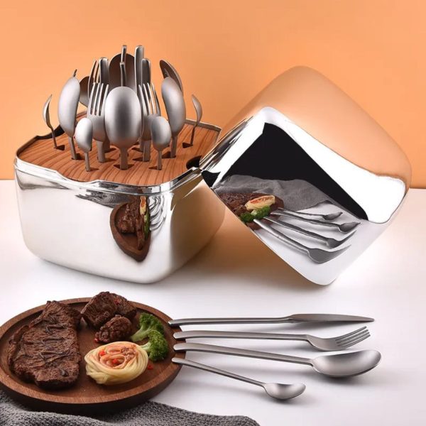 24-Piece Stainless Steel Cutlery Set for 6 People