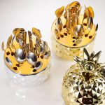 Pineapple Cutlery Set with Golden Utensils