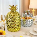 Pineapple Cutlery Set with Golden Utensils