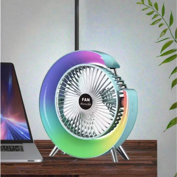 Rechargeable Table Fan with LED Light