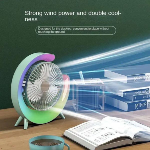 Rechargeable Table Fan with LED Light