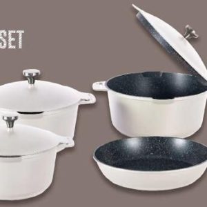 Vakeen VK-57 Die-Cast Granite Cookware Set (4-Piece)