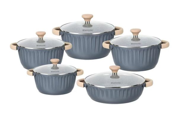 Momcoc 5-Piece Granite Non-Stick Cookware Set