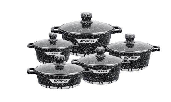 Life Smile 5-Piece Granite Coated Non-Stick Serving Dishes