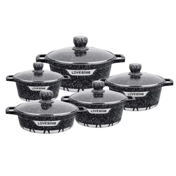 Life Smile 5-Piece Granite Coated Non-Stick Serving Dishes