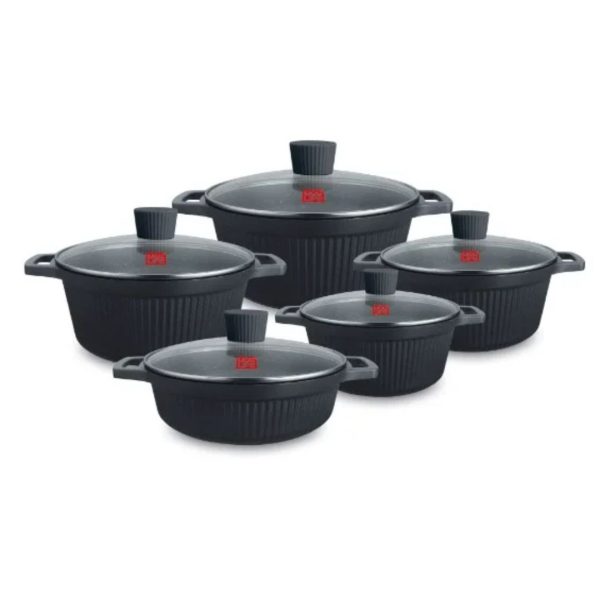 5-Piece Die-Cast Granite Cookware Set