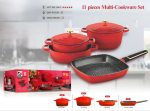 DSP CA013-S01 4-Piece Deluxe Non-Stick Cookware Set (Red)