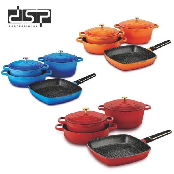DSP CA013-S01 4-Piece Deluxe Non-Stick Cookware Set (Red)