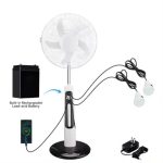 18-Inch Rechargeable Solar Fan with LED Lights