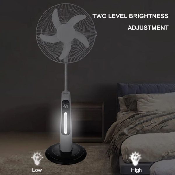 18-Inch Rechargeable Solar Fan with LED Lights