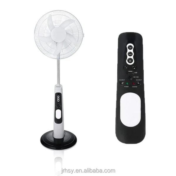 18-Inch Rechargeable Solar Fan with LED Lights