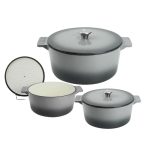 Delicious Classic 3-Piece Enameled Cast Iron Cookware Set