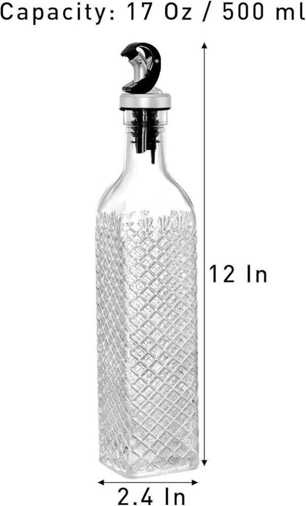 500ml Glass Oil & Vinegar Dispenser with Auto-Flip Spout