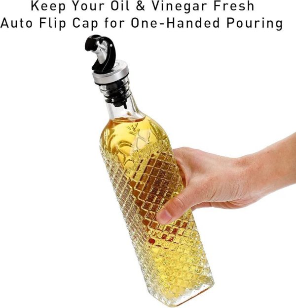 500ml Glass Oil & Vinegar Dispenser with Auto-Flip Spout