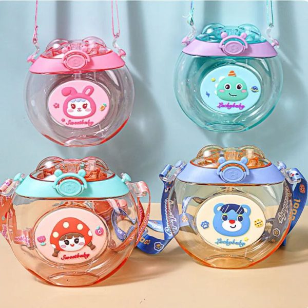 Cute Donut-Shaped Kids Water Bottle with Straw