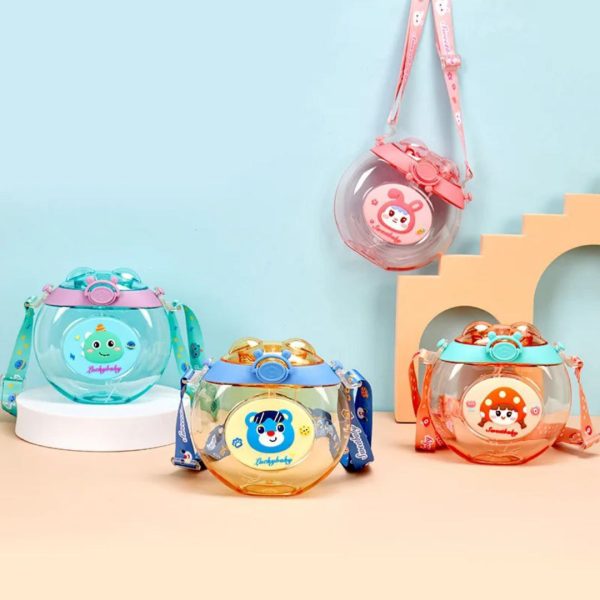 Cute Donut-Shaped Kids Water Bottle with Straw