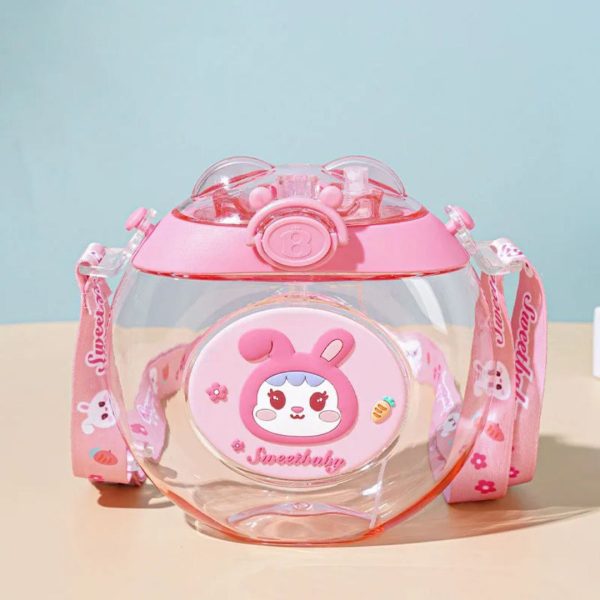 Cute Donut-Shaped Kids Water Bottle with Straw