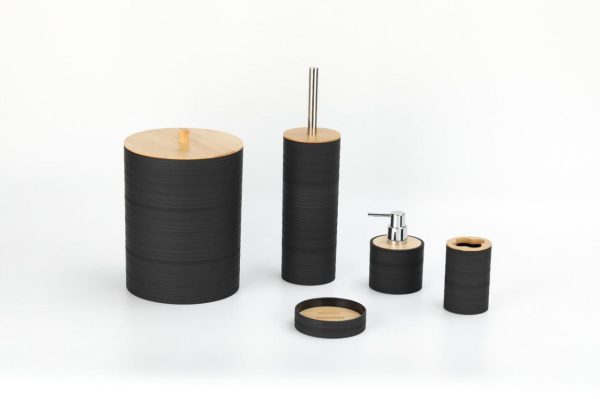 Complete Black Bathroom Accessories Set