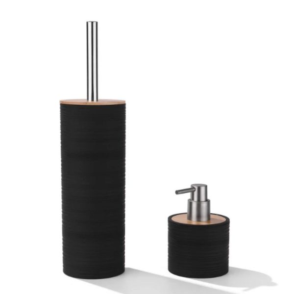 Complete Black Bathroom Accessories Set