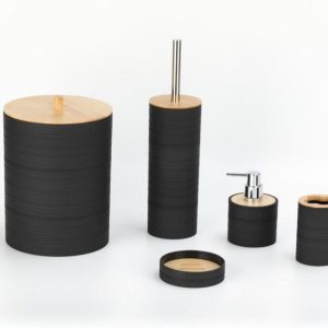 Complete Black Bathroom Accessories Set 001