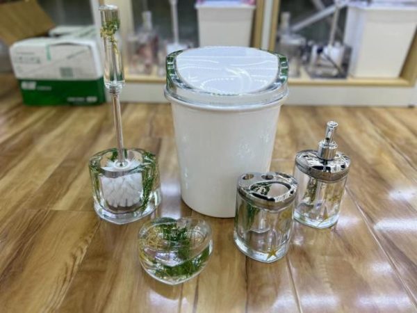 5-Piece Bathroom Organizer Set with Ocean Theme