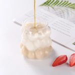 Bubble Glass Cup with Bamboo Lid and Straw