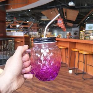 16oz Pineapple Gradient Glass Mason Jar