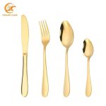24-Piece Gold Cutlery Set with Egg-Shaped Holder
