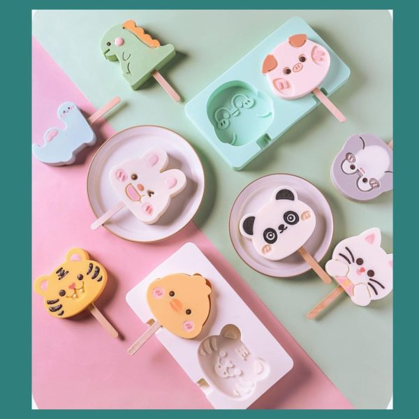 Fun Silicone Ice Cream & Popsicle Molds (Chick & Tiger Design)