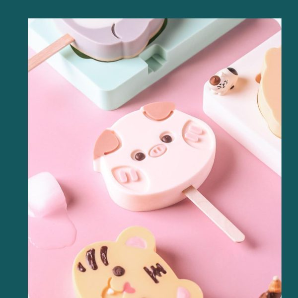 Fun Silicone Ice Cream & Popsicle Molds (Chick & Tiger Design)