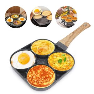4-Hole Non-Stick Frying Pan with Insulated Handle