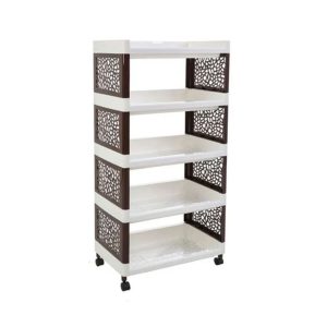5 tier plastic storage trolley