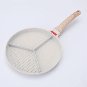 3 compartments frying pan.