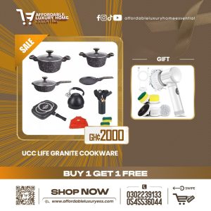 UCC LIFE Granite Non-Stick Cookware Set +  Kitchen Cleaning Brush