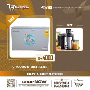 Chigo 190L Single Door Energy Efficient Deep Freezer + Centrifugal juicer