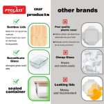 4-Piece Rectangular Glass Food Container Set with Bamboo Lids
