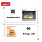 4-Piece Rectangular Glass Food Container Set with Bamboo Lids