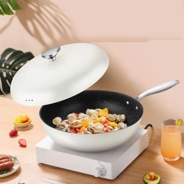 High-Quality Non-Stick Wok Pan with Pebble Design