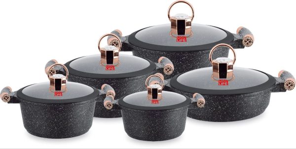 UCCLIFE Non-Stick Granite Cookware Set