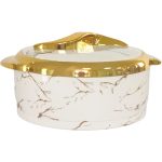 3-Piece Luxurious Marble-Patterned Food Warmer Set