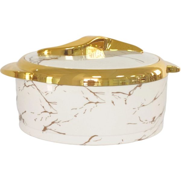 3-Piece Luxurious Marble-Patterned Food Warmer Set
