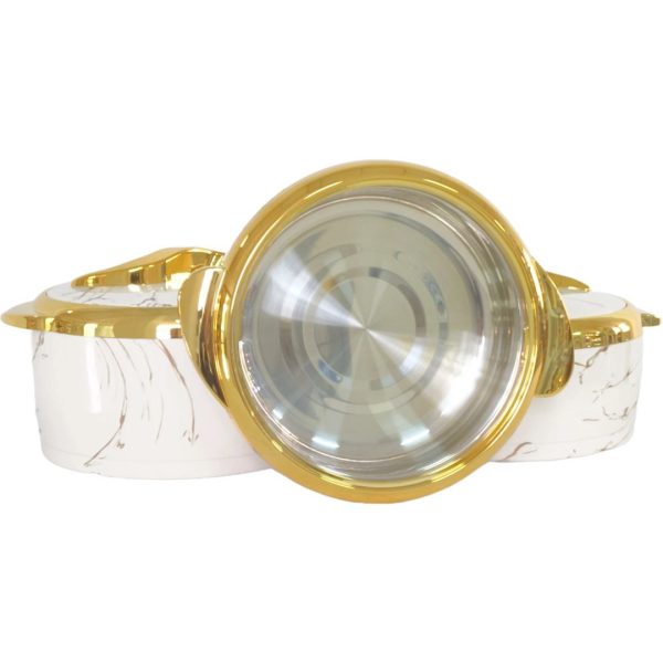 3-Piece Luxurious Marble-Patterned Food Warmer Set