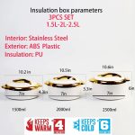 3-Piece Luxurious Marble-Patterned Food Warmer Set