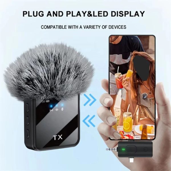 Tx F11-2 3-in-1 Wireless Lavalier Microphone with Noise Cancellation
