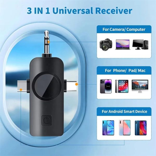 Tx F11-2 3-in-1 Wireless Lavalier Microphone with Noise Cancellation