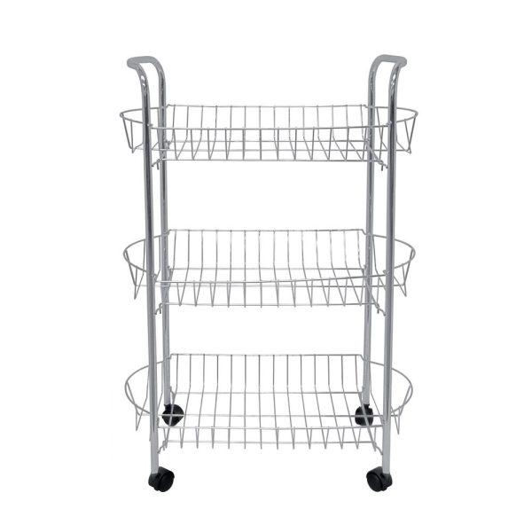 3-Tier Metal Utility Cart with Wheels