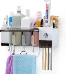 Multifunctional Wall-Mounted Toothbrush Holder with Automatic Toothpaste Dispenser